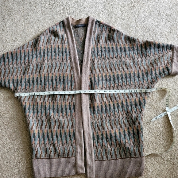 Peruvian Connection Long Multicolor Knit Open Cardigan SZ M - Picture 12 of 12